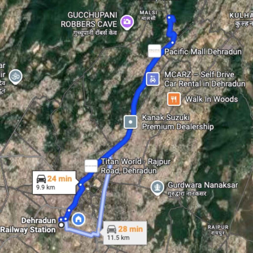 Route to Malsi Trek Start Point