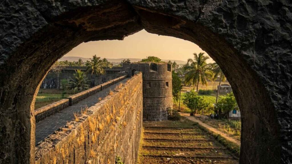 Strong fort walls of Arnala Fort Maharashtra